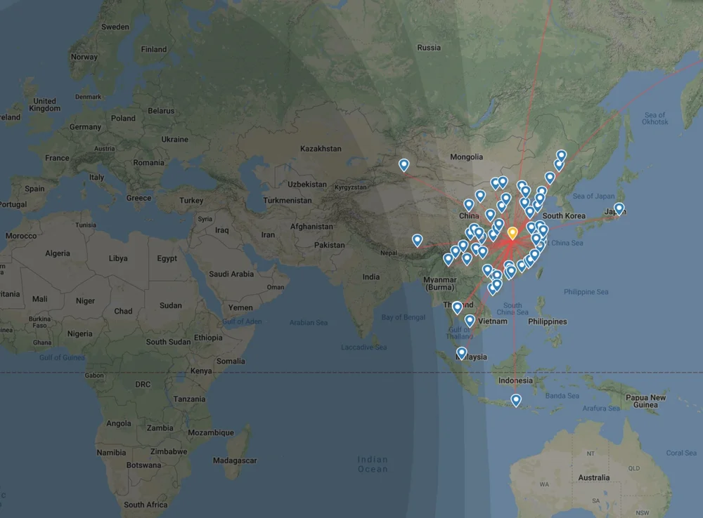 Direct Flights out of Wuhan