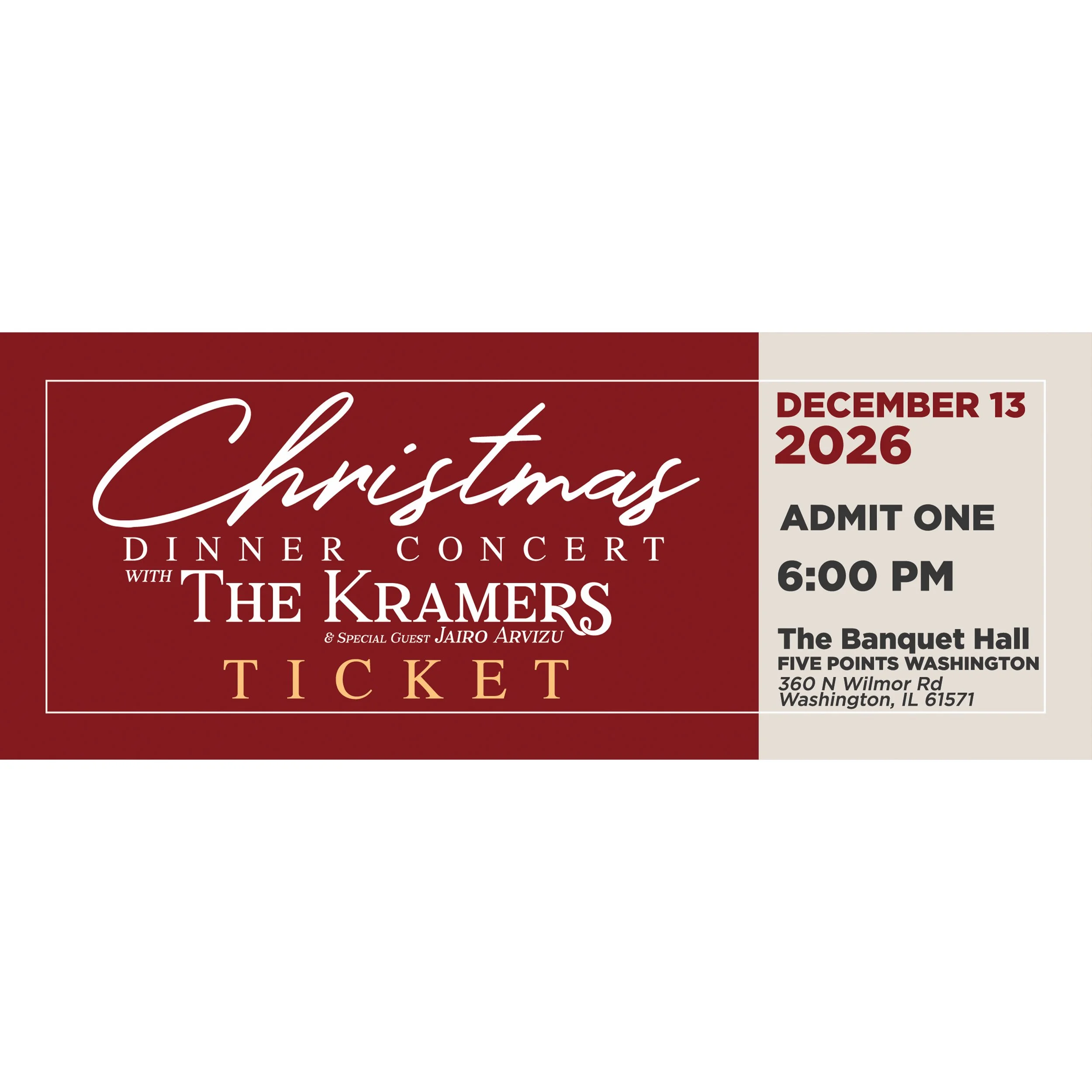 Christmas Dinner Concert Ticket