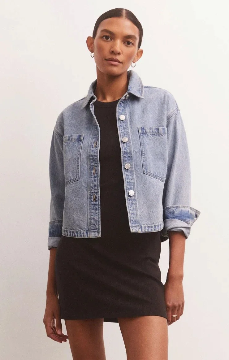 Z SUPPLY CROPPED DENIM JACKET | Gypsy Teal