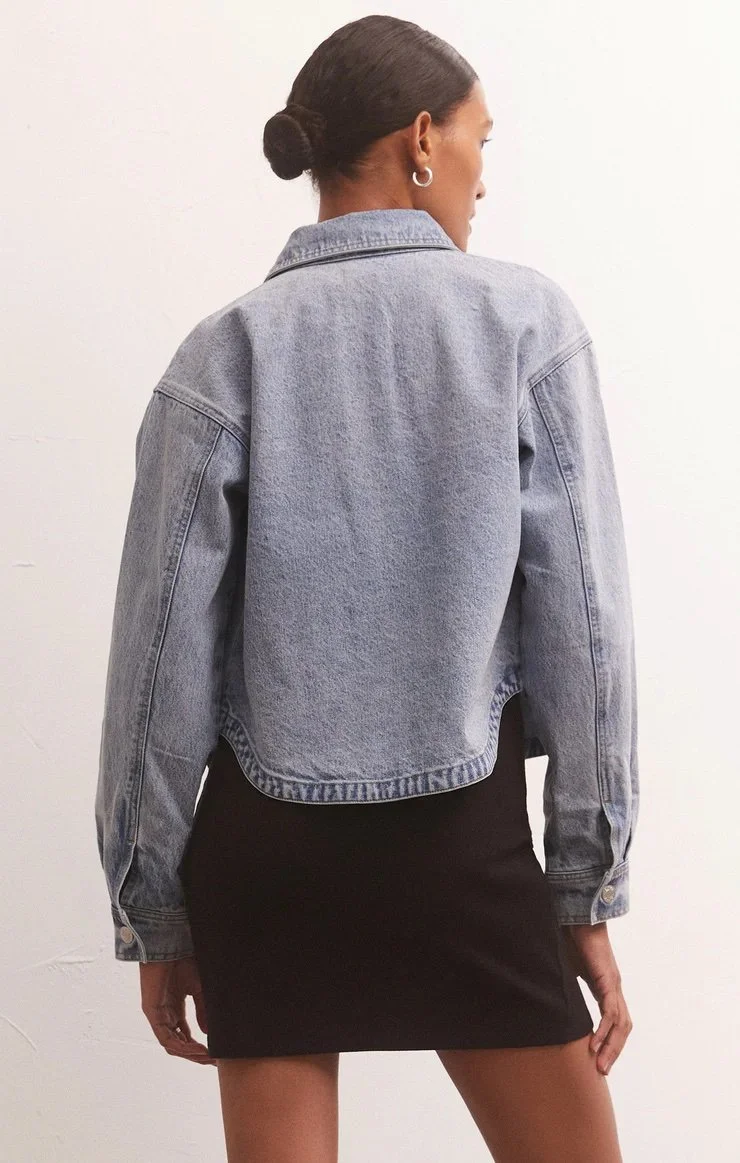 新品タグ付♡ Cropped Denim Jacket gypsohila Z SUPPLY CROPPED DENIM JACKET | Gypsy Teal