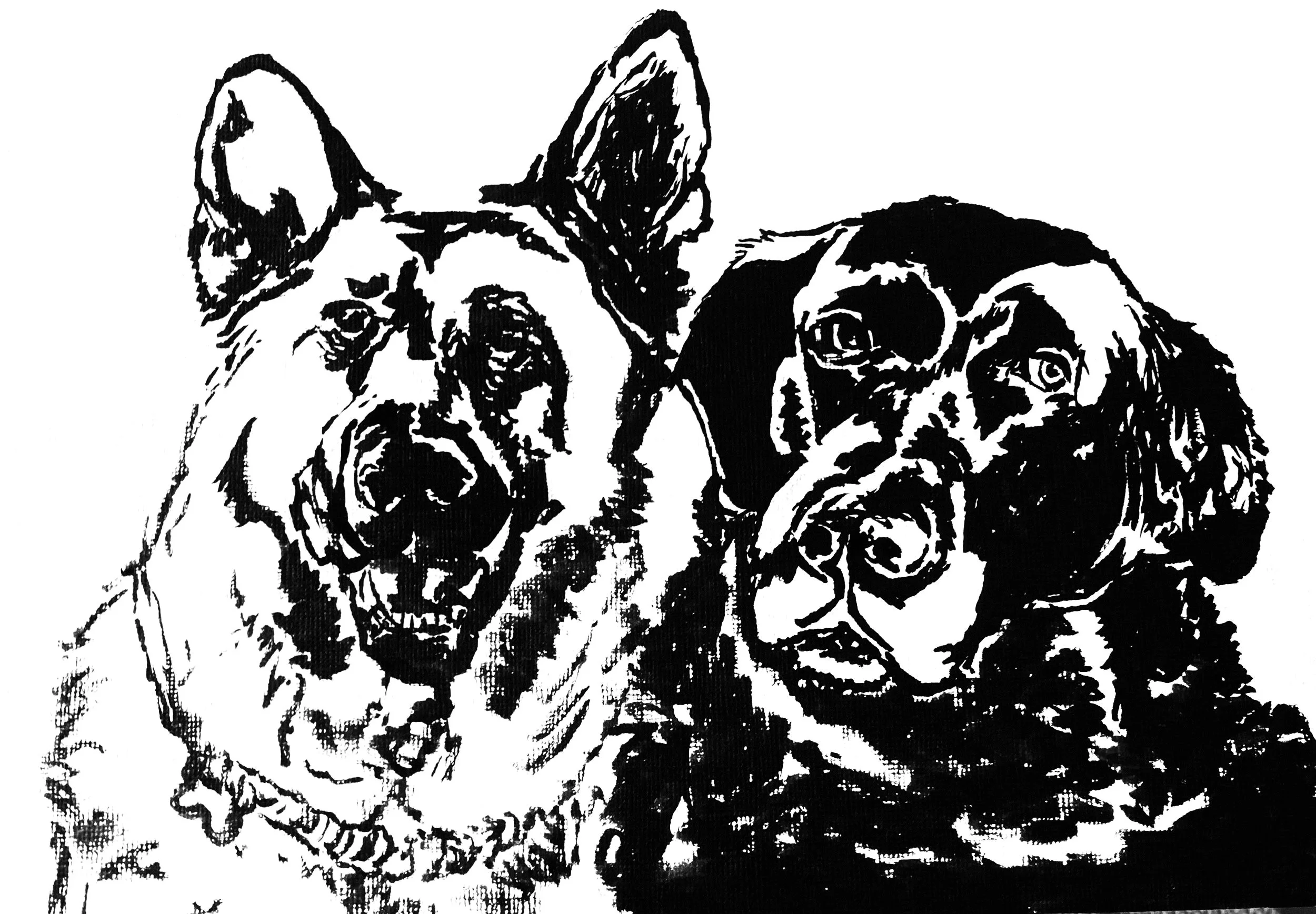 Echo & Cooper, Ink on Paper (2019)