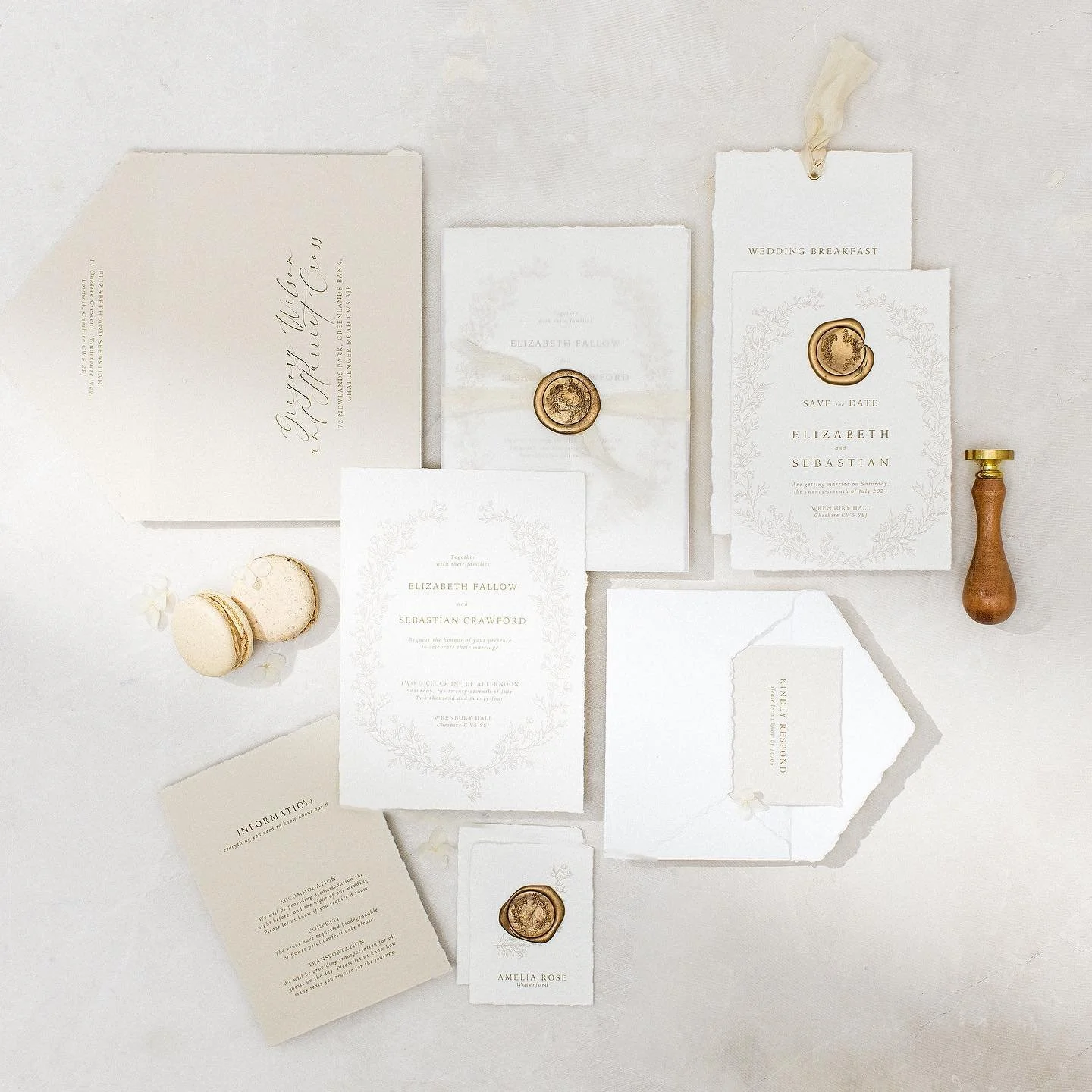 // E L I Z A B E T H //
A little look at something new&hellip;

Our Elizabeth suite features delicate floral wreaths paired with traditional fonts. The addition of our pretty embellishments and the muted colour palette give the overall suite a soft a