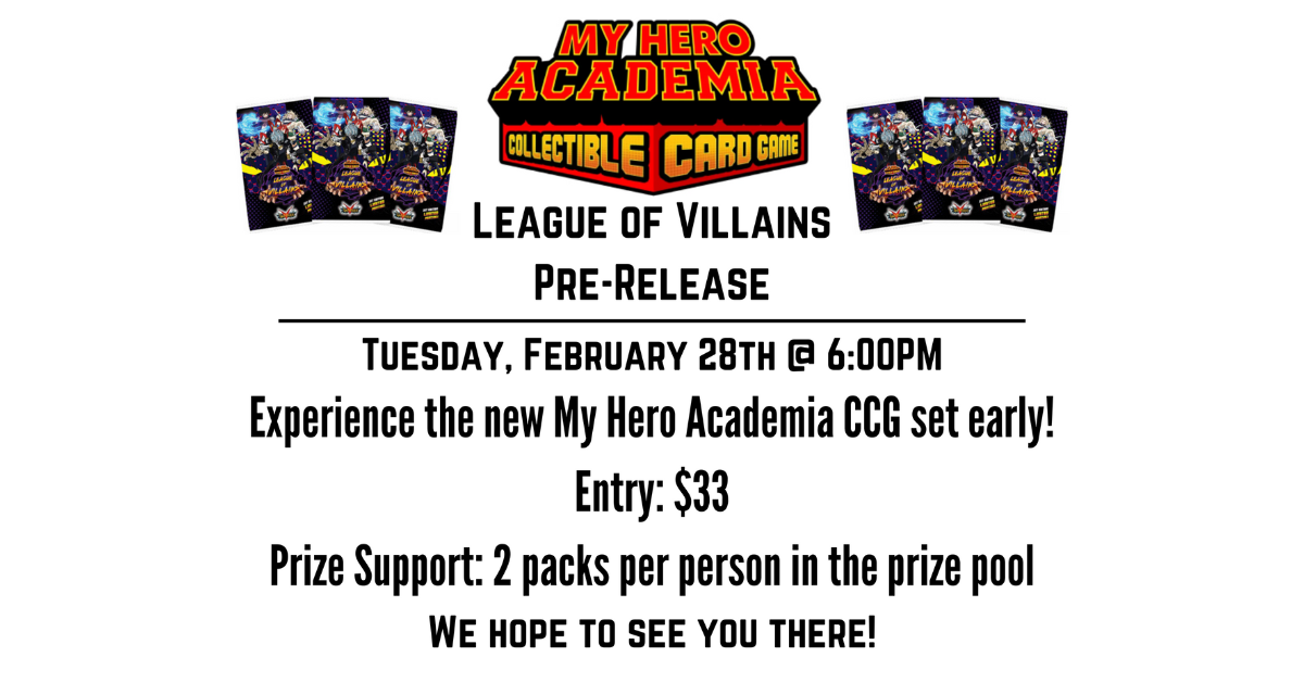 My Hero Academia - CCG: League of Villains Pre-Release | Franklin