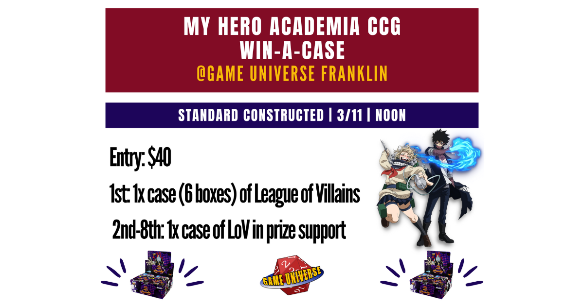 Win-A-CASE At My Hero Academia CCG! (Franklin)