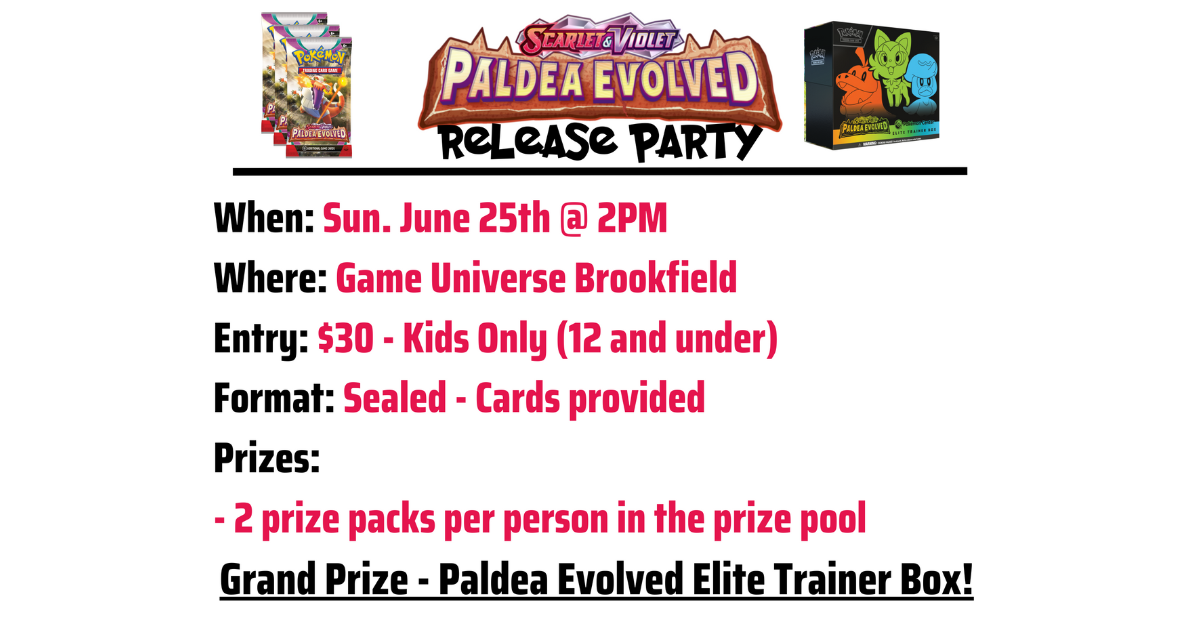 Pokémon TCG: Paldea Evolved Release Party (Brookfield)