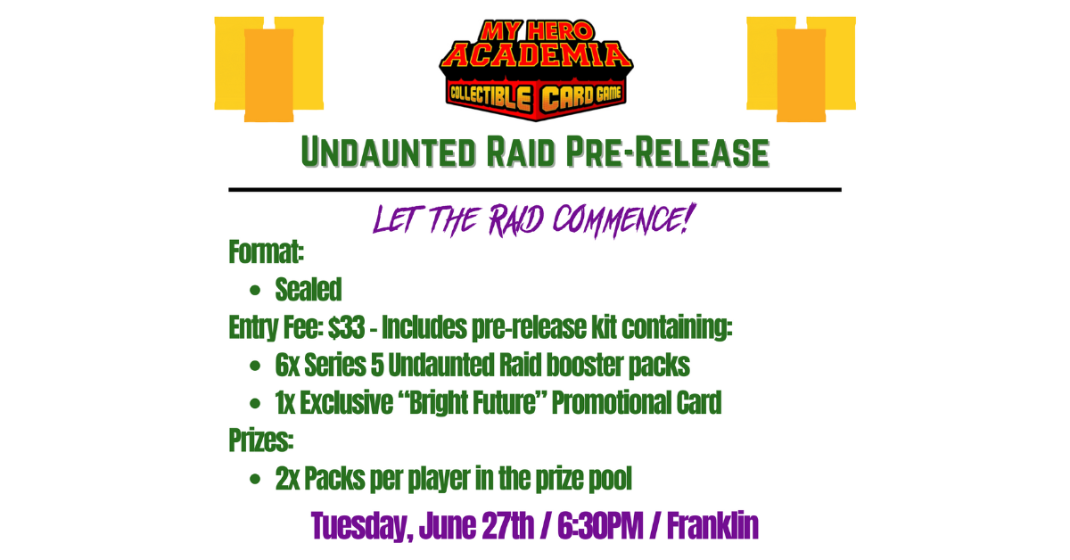 My Hero Academia - CCG: Undaunted Raid Pre-Release | Franklin