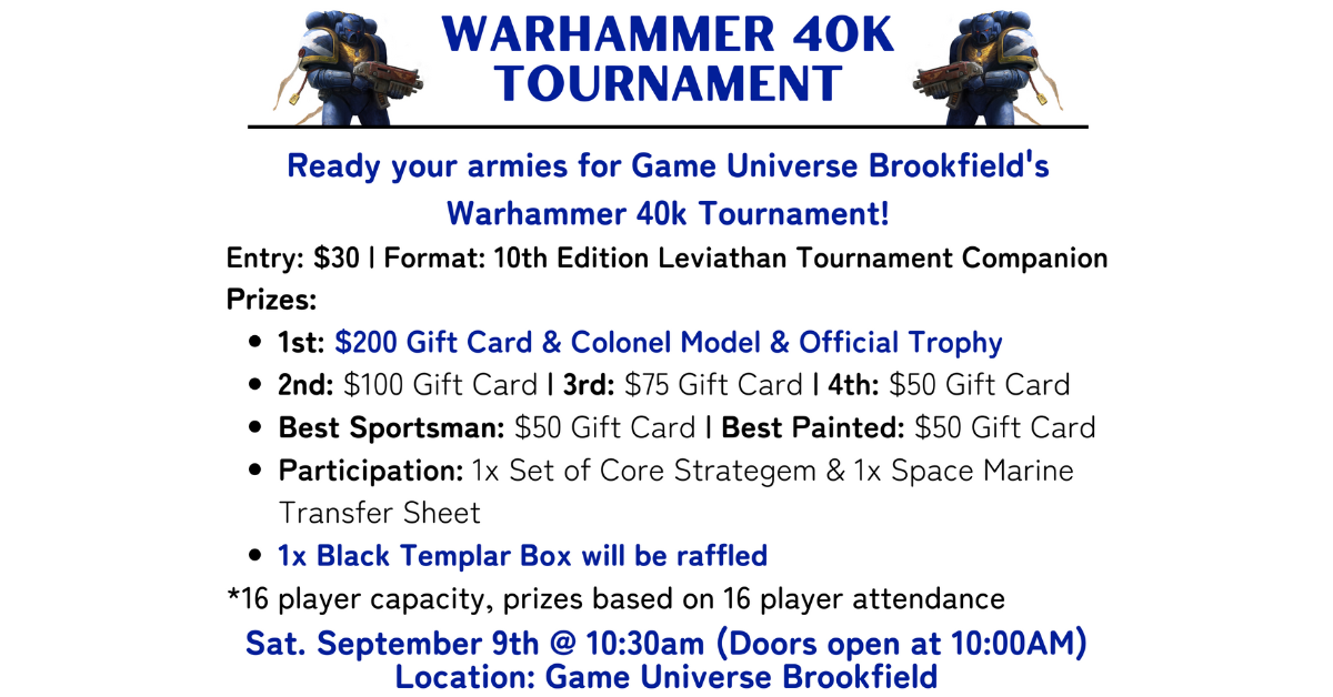 Warhammer 40k Tournament @ Brookfield