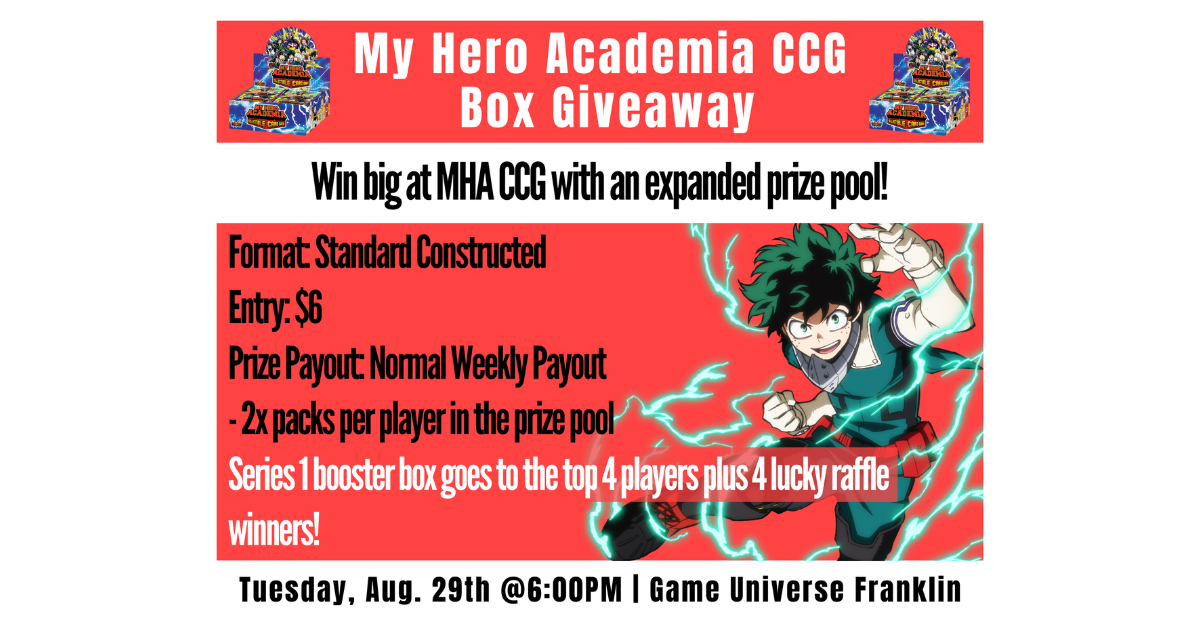 My Hero Academia CCG Box Giveaway | Franklin