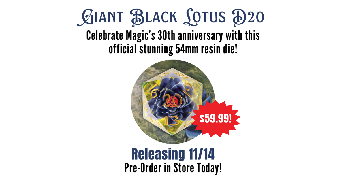 Celebrating Magic the Gathering’s 30th Anniversary with the Giant Black Lotus D20