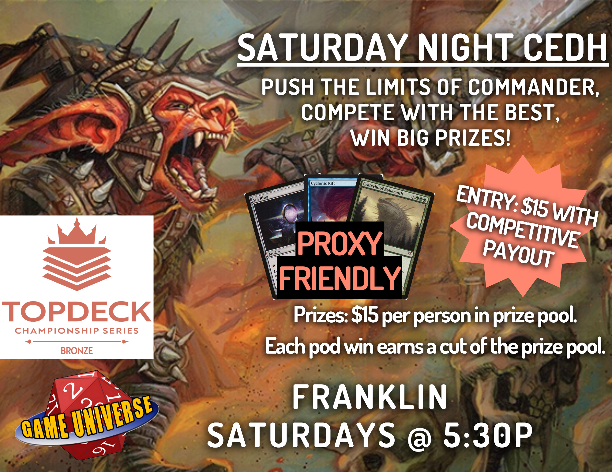 Saturday Night cEDH TopDeck Bronze Events