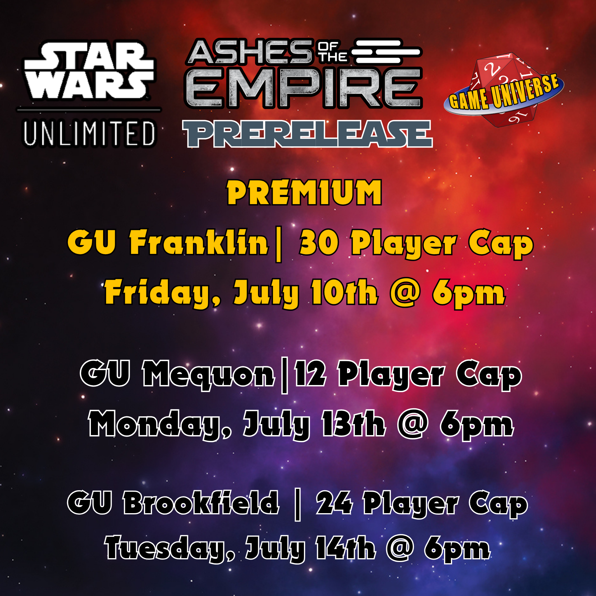 Star Wars Unlimited: Ashes of Empire Prerelease