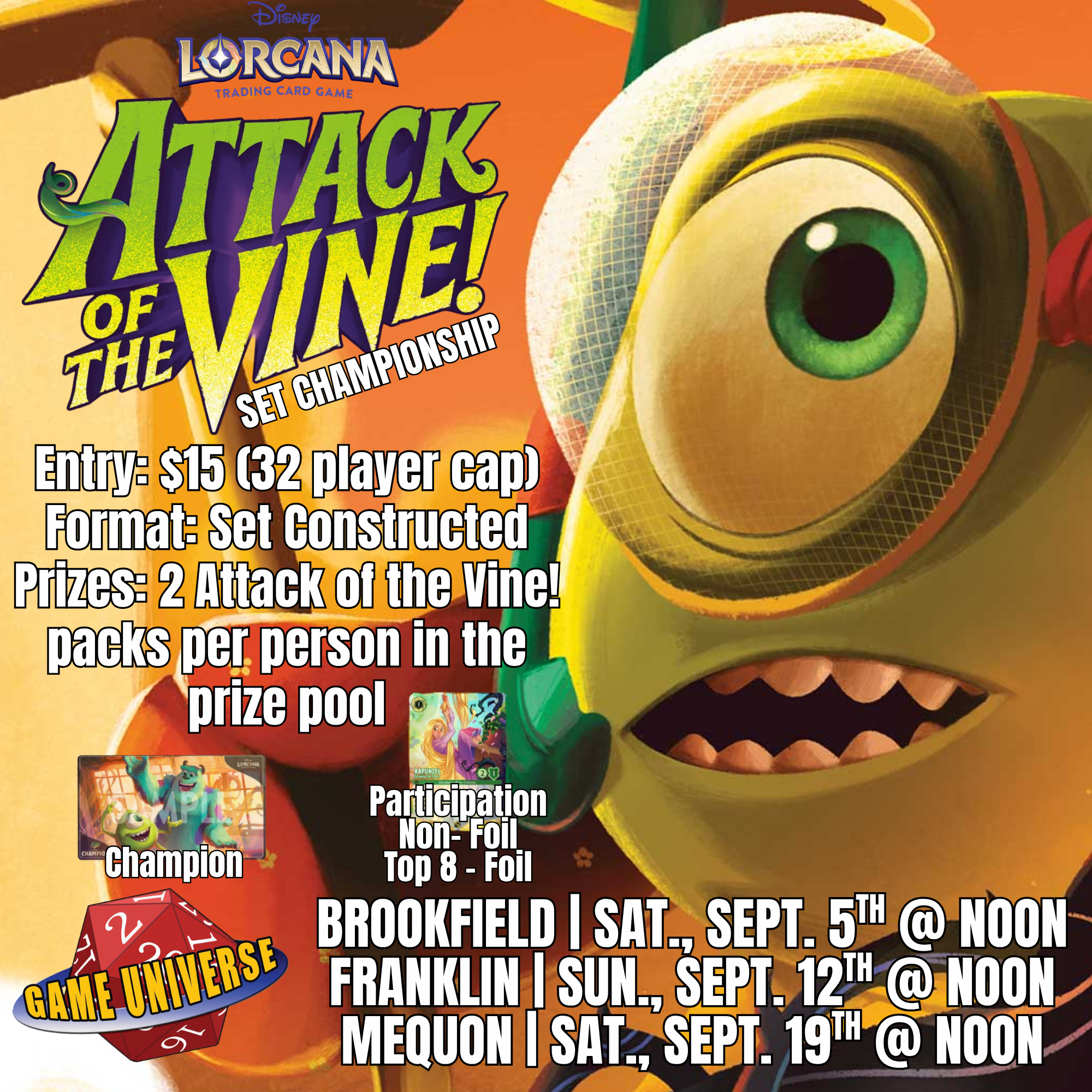 Disney Lorcana: Attack of the Vine! Set Championships 