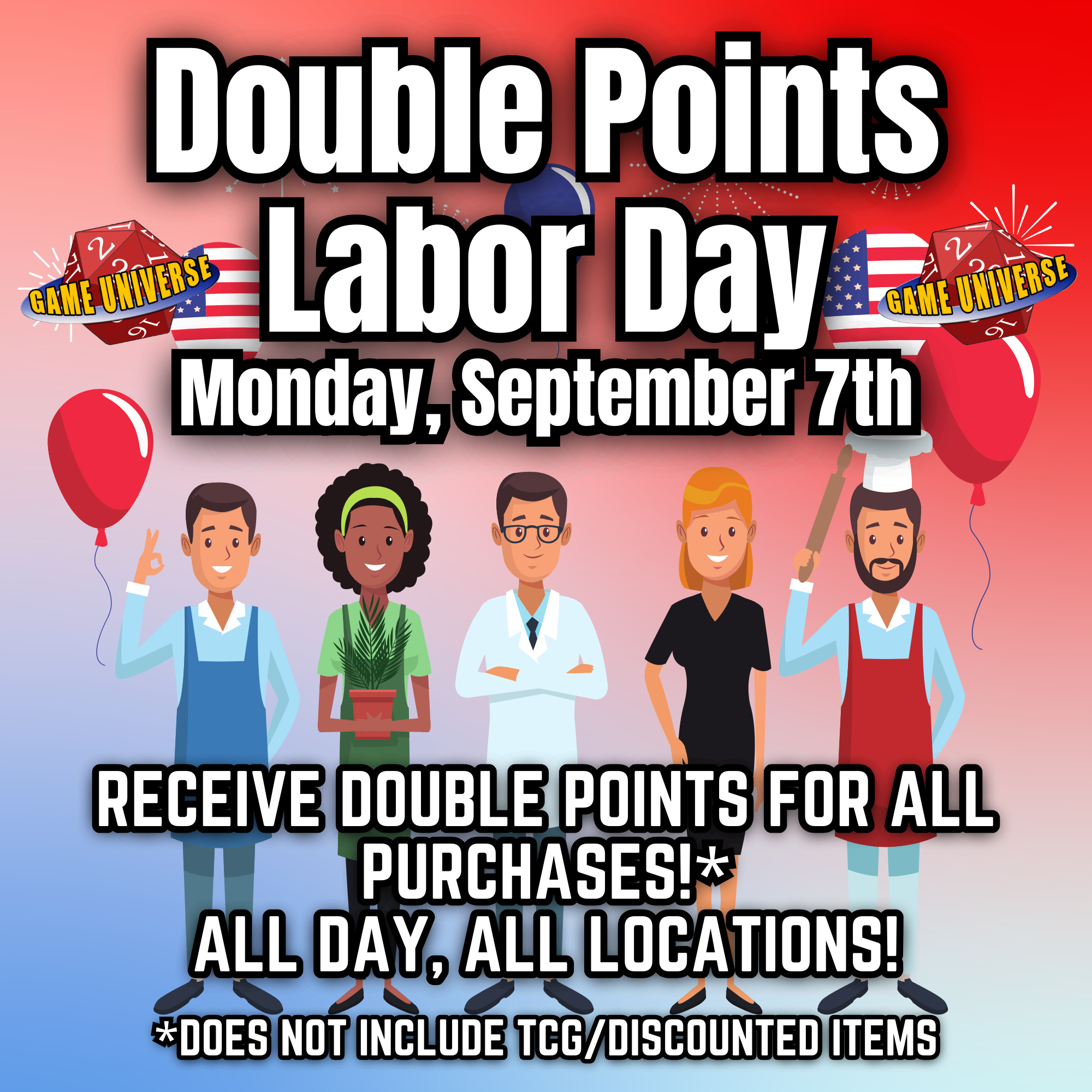 Labor Day - Double Points! 