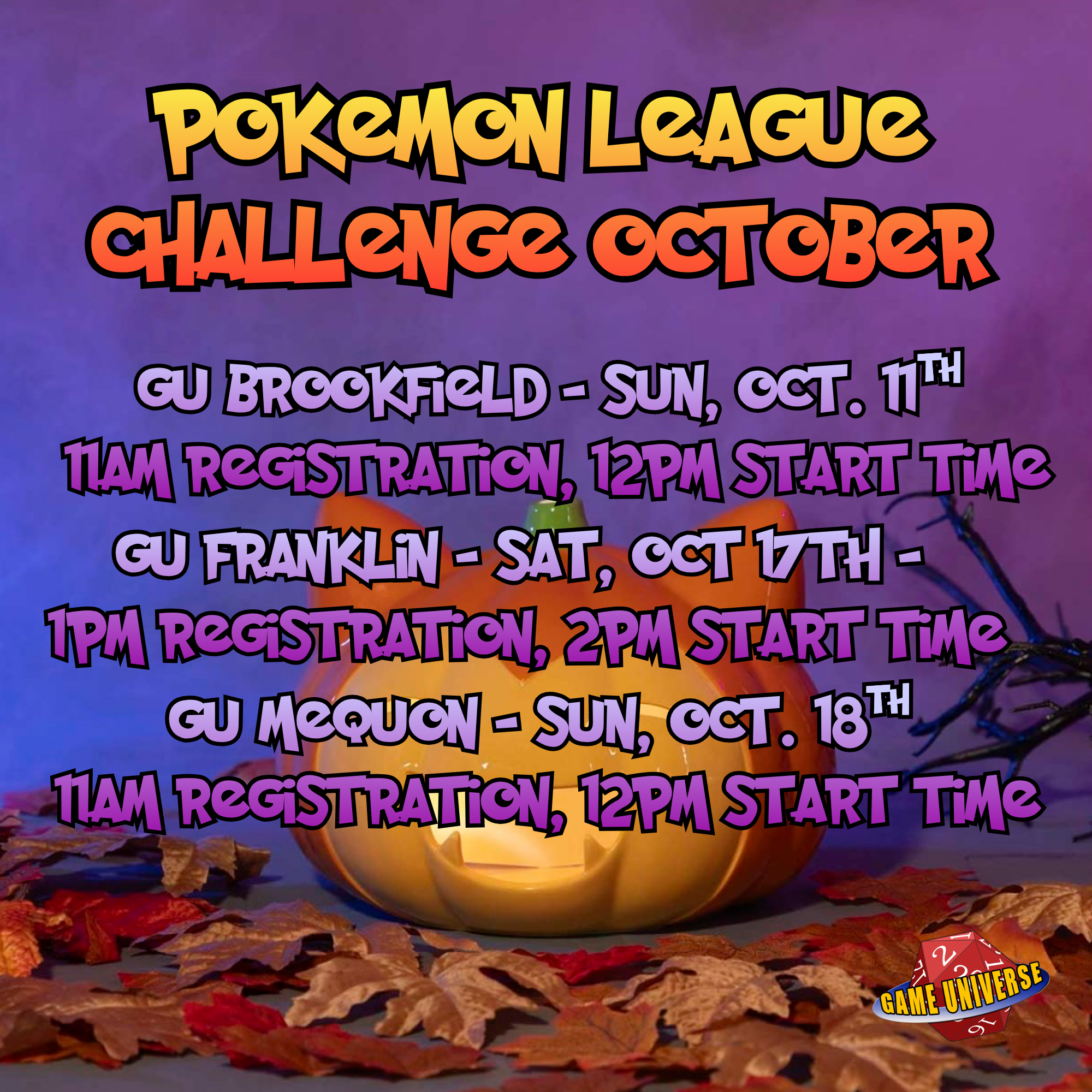  Pokemon League Challenge October
