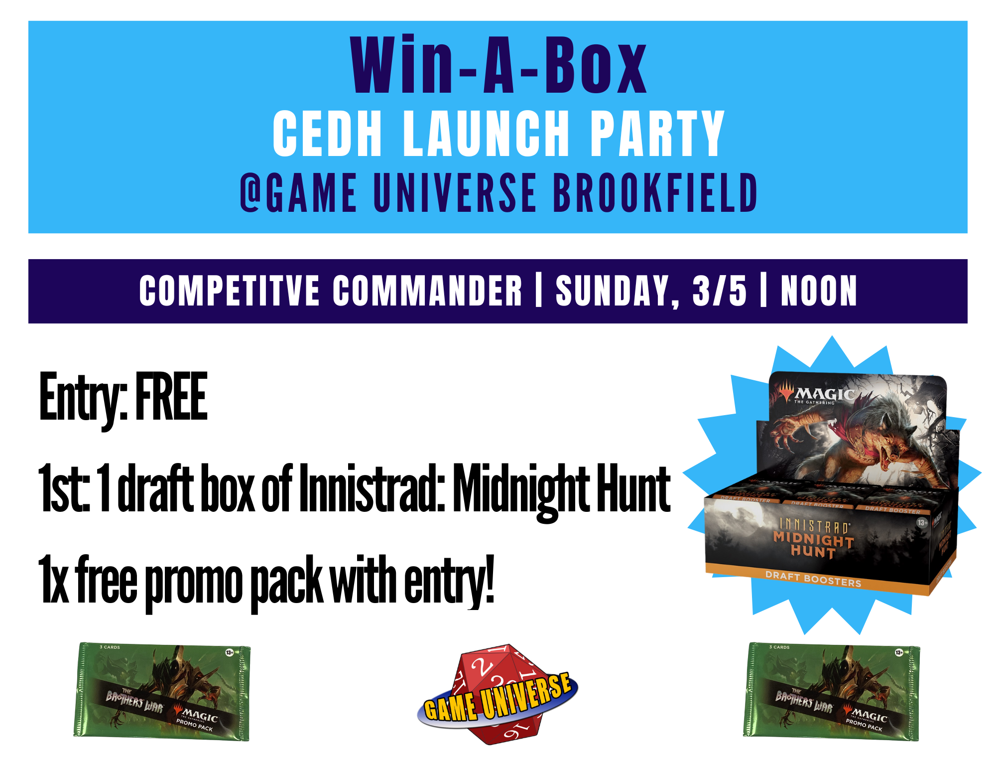 Competitive Commander Launch Party Brookfield — Game Universe