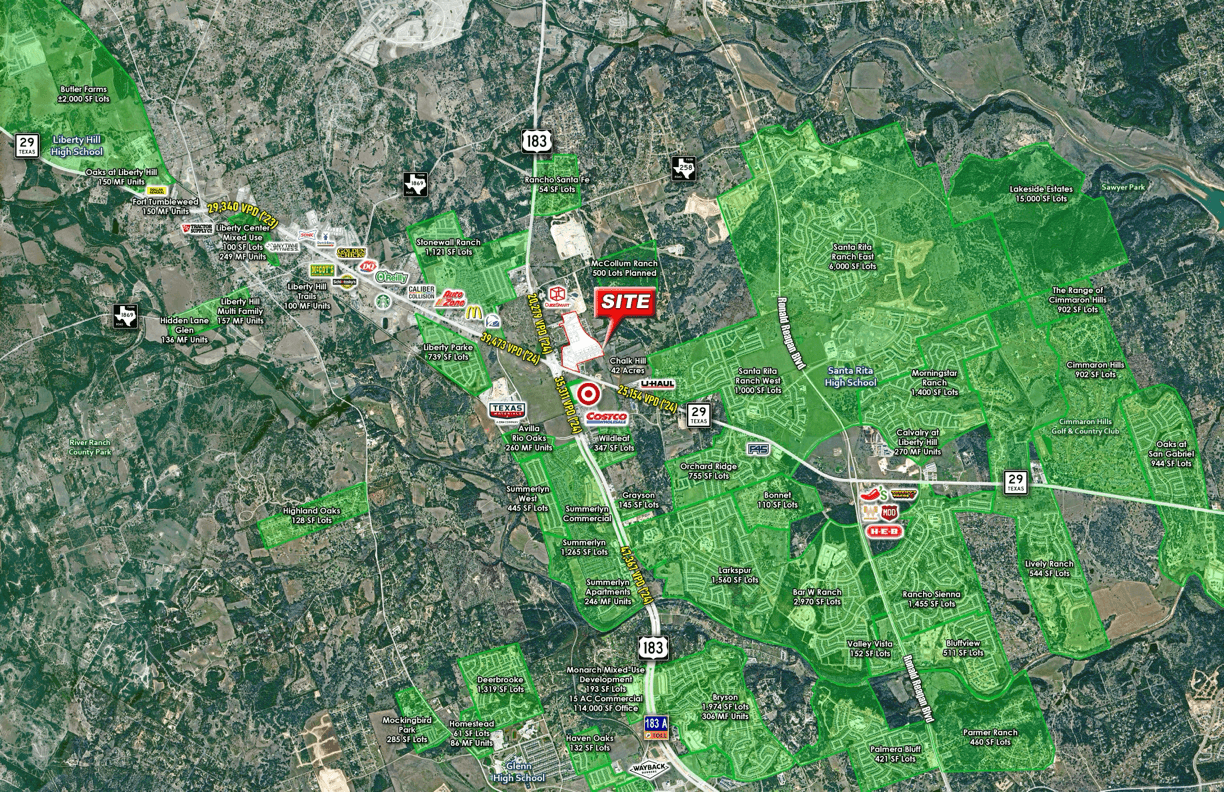 Liberty Hill, TX - TX-29 & US-83 - Wide Aerial