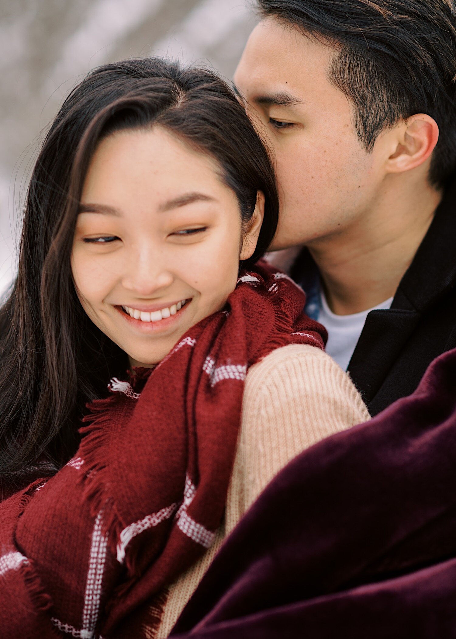  Korean Couple Winter Engagements Provo Utah 