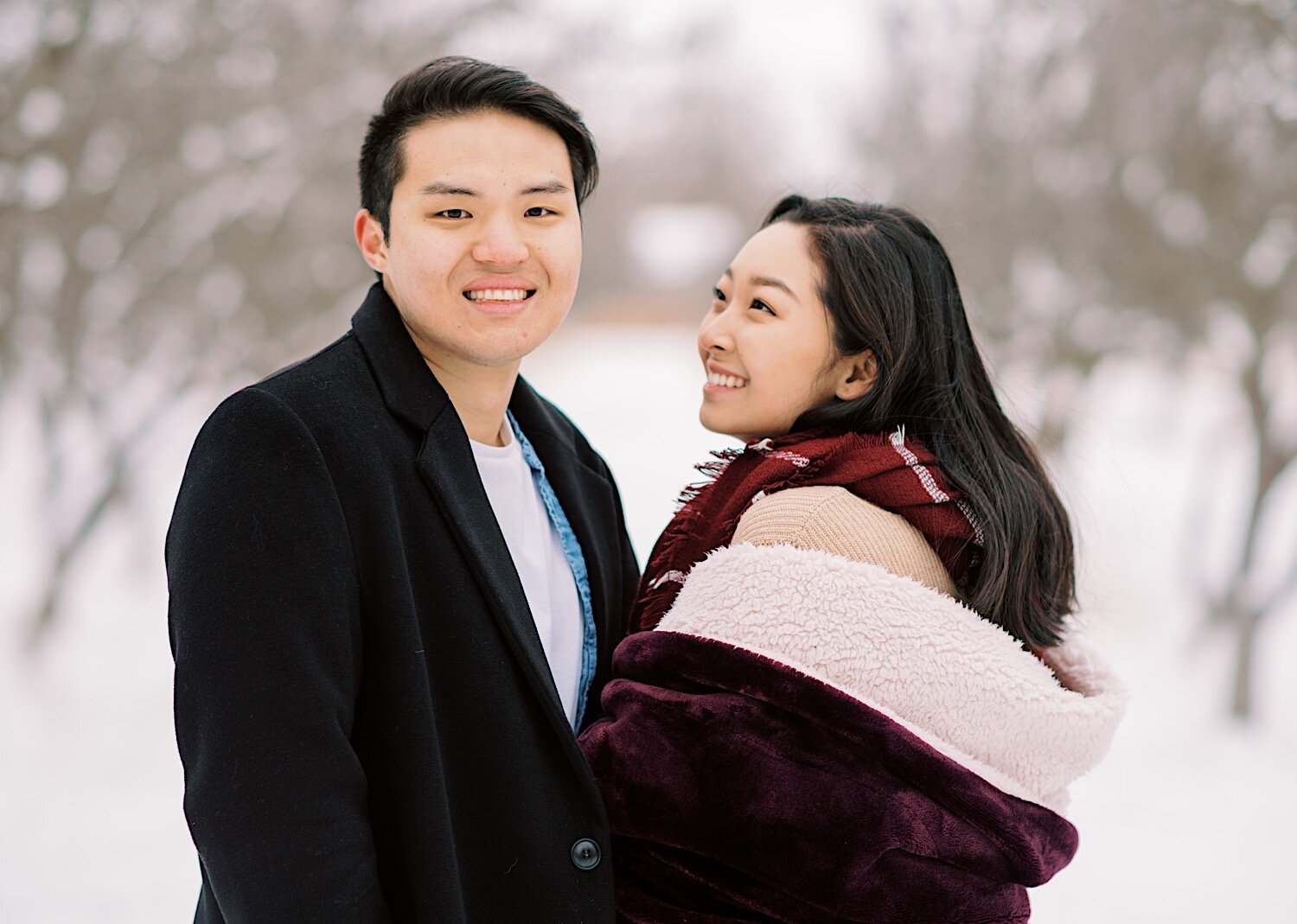  Provo Winter Engagement Korean Couple 