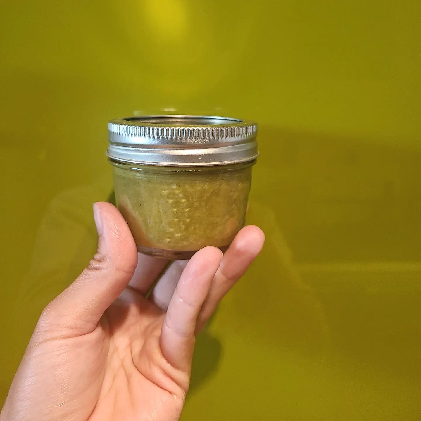 My Jalape&ntilde;o Hot Sauce is the same colour as my kitchen cabinets