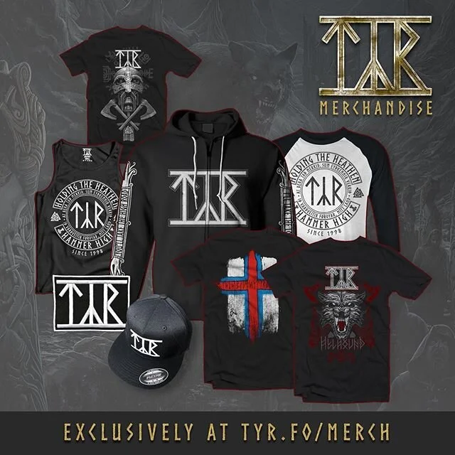 Get your favourite T&yacute;r merch exclusively at tyr.fo
T-Shirts, wristbands, patches, zippers, girlies, caps, CDs etc. #metalmerch #metalfashion #nordic #viking #faroeislands