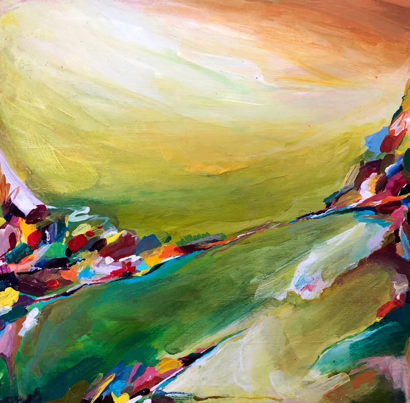 "Sparks", 5 x 5 in., fluid acrylics on gessoed illustration board, 2018. 