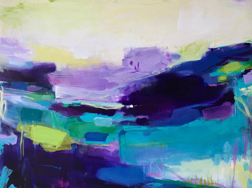 "I Was Here." 30 x 40 in. Fluid acrylics on canvas. 2019.