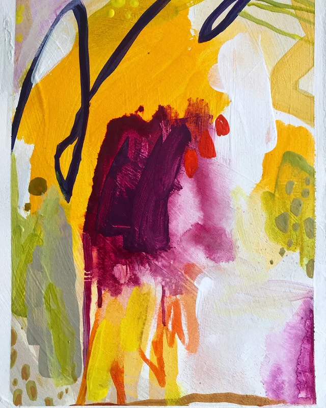 "Magenta Paper Study" 9 x 12 in. Fluid acrylics on canvas. 2019.