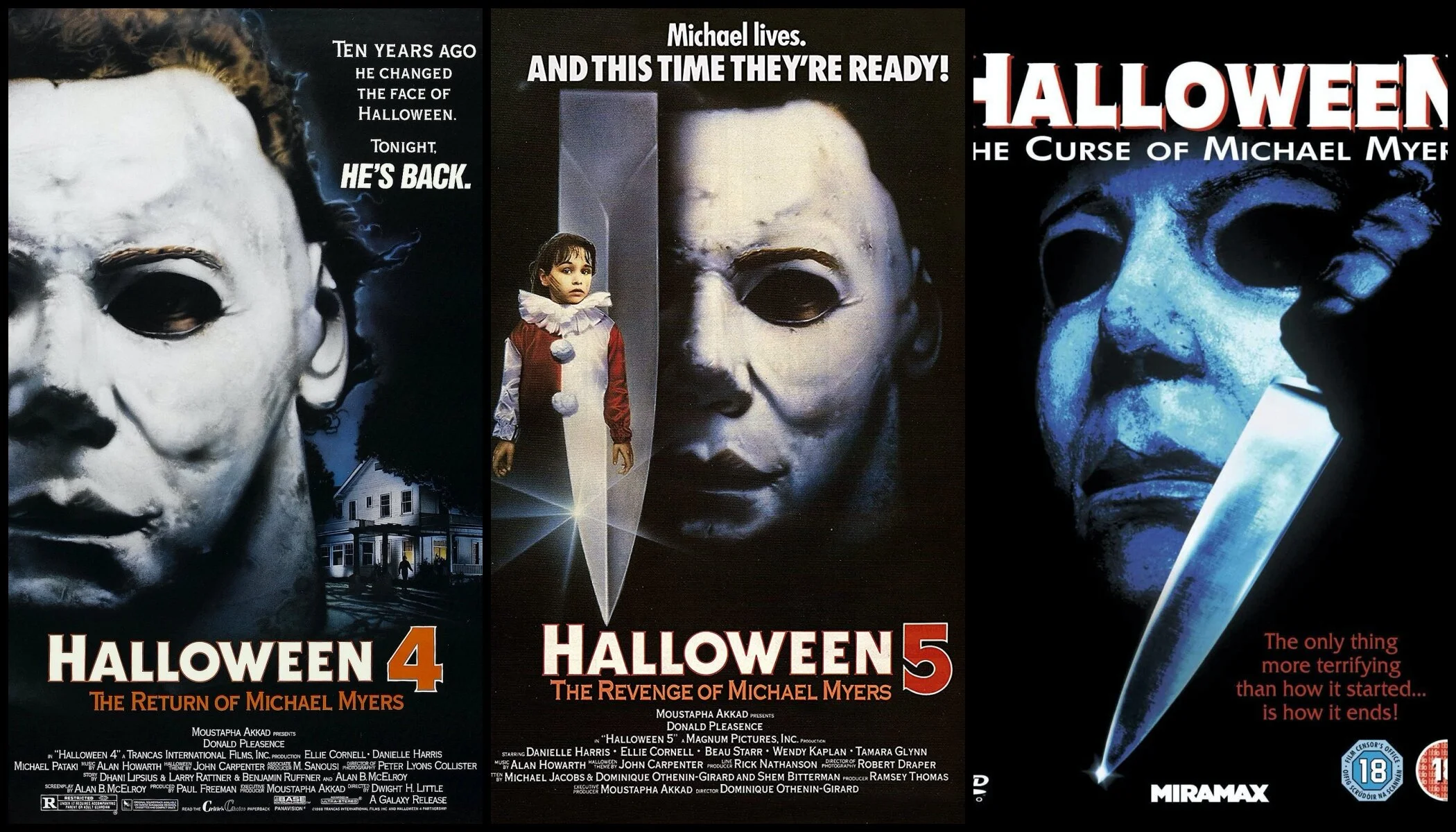 KYMM'S 365 DAY MOVIE CHALLENGE #33-#35: Halloween 4: The Return of Michael Myers (1988)/Halloween 5: The Revenge of Michael Myers (1989)/Halloween: The Curse of Michael Myers (1995)