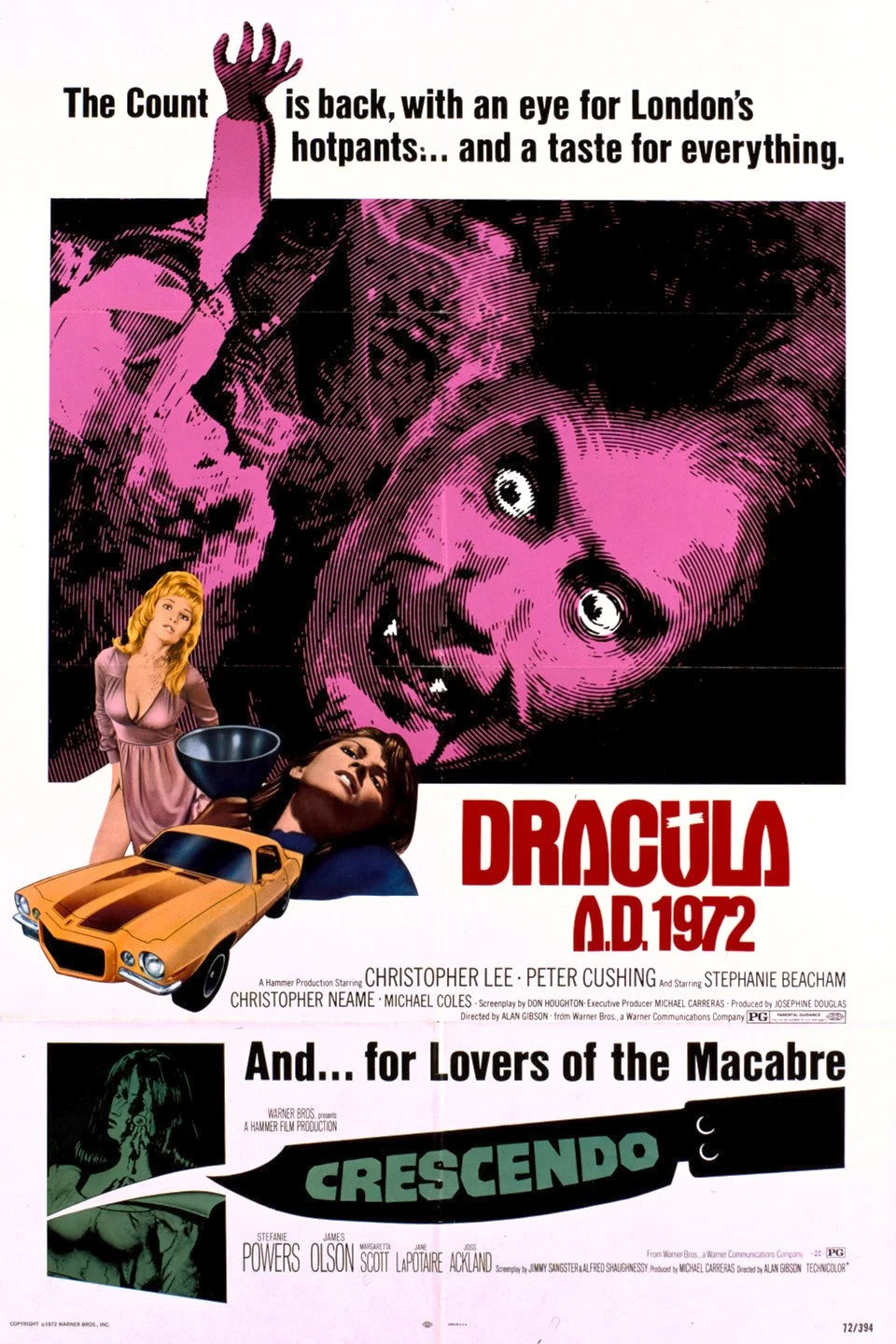 Hammer Dracula: Dracula A.D. 1972 + The Satanic Rites of Dracula + The Legend of the 7 Golden Vampires (1972/73/74, dir. Alan Gibson/Roy Ward Baker &amp; Chang Cheh, UK/Hong Kong) by Kymm Zuckert