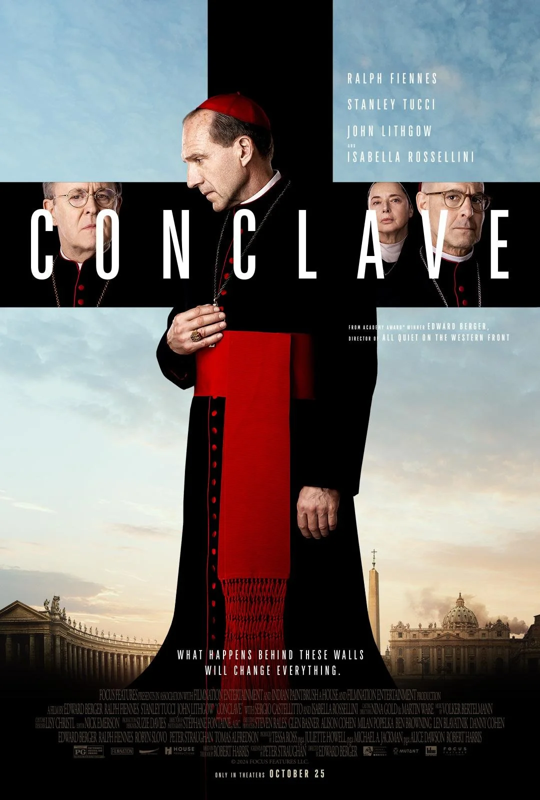 CINEMA COMFORT FOOD PT 2: Conclave (2024, dir by Edward Berger, 120mns, Digital,&nbsp;UK/USA)