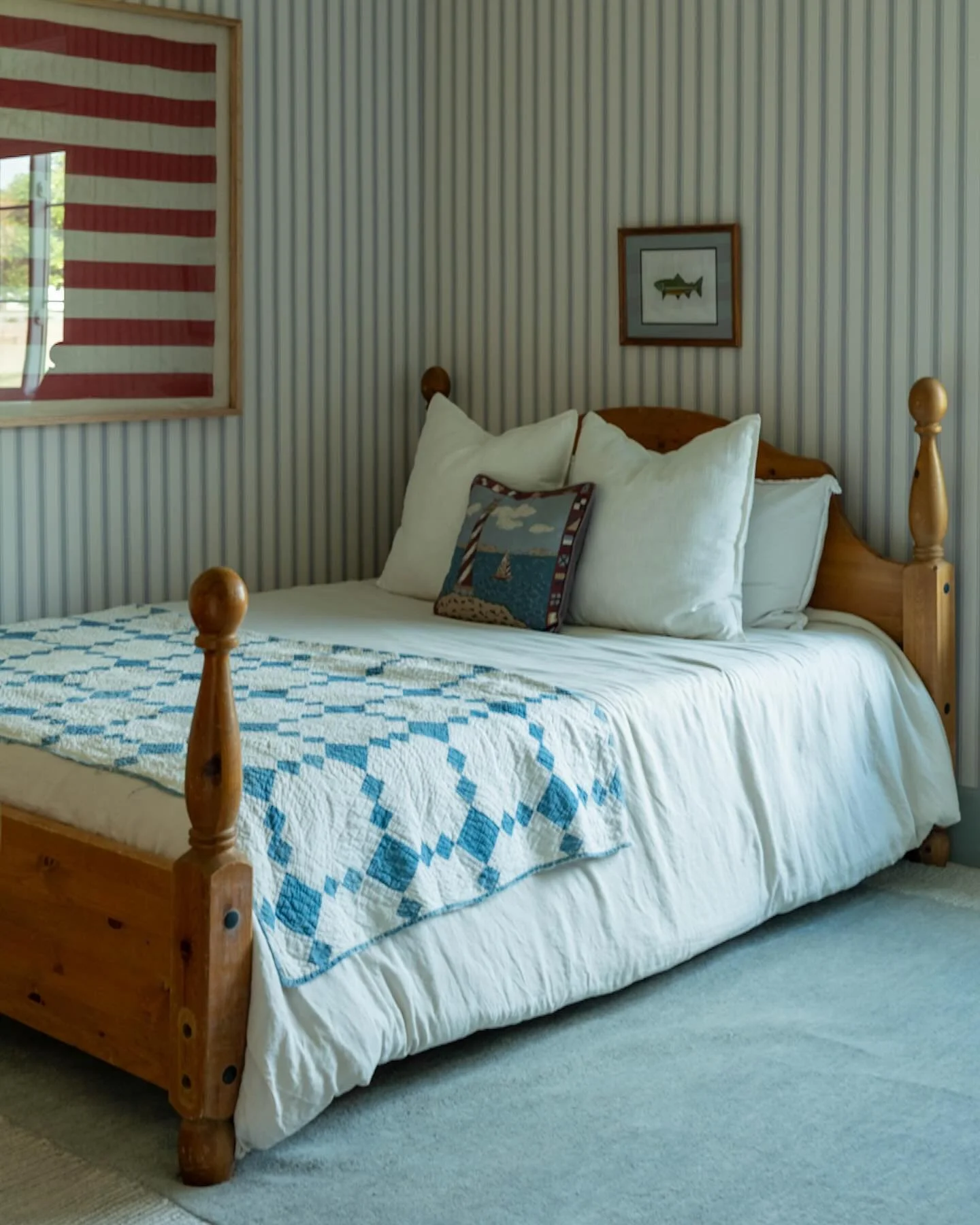 Everything our boy loves in one space
⛵️📚🏈 🐠 🎣 🌎 🇺🇸 🧸 

Collected &amp; crafted, Beau&rsquo;s room finally feels like him and is ready to make many boyhood memories in 🥹

There is a quote that has always stuck with me as how I want the membe