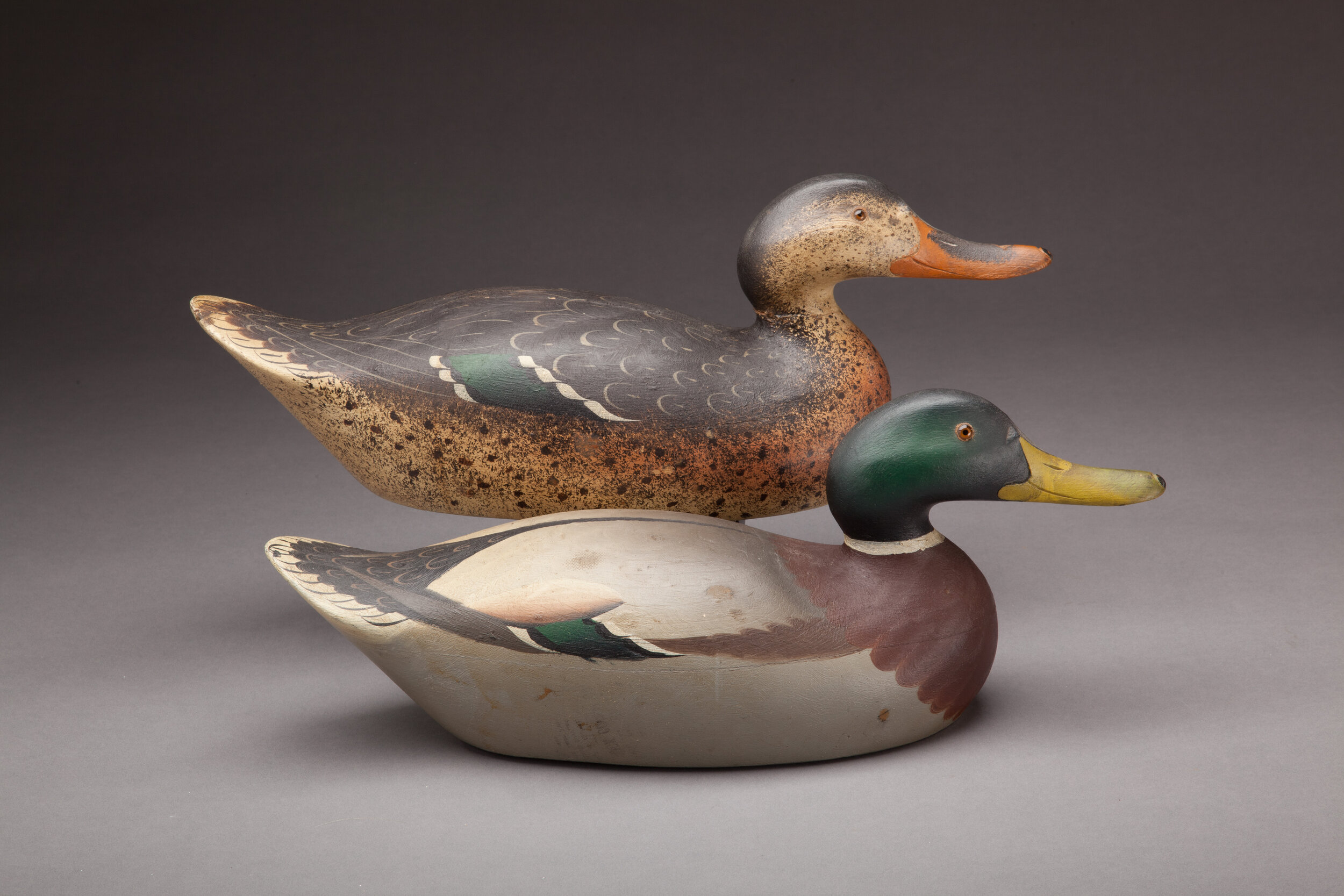 Mason Decoy Factory, G. K. Schmidt Mallard Pair, SOLD FOR $48,875