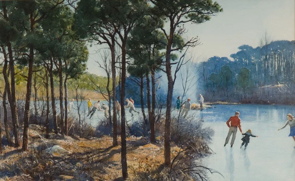 Aiden Lassell Ripley, Skating In the Woods, SOLD FOR $43,125