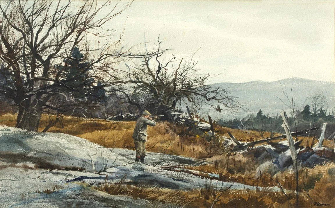 Ogden M. Pleissner (1905-1983), Old Orchard Cover, watercolor, 16 1/2 by 26 1/2 in.