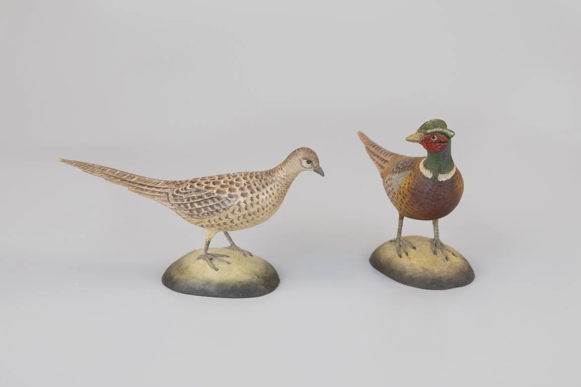 Miniature Pheasant Pair by Frank Finney (b. 1947)