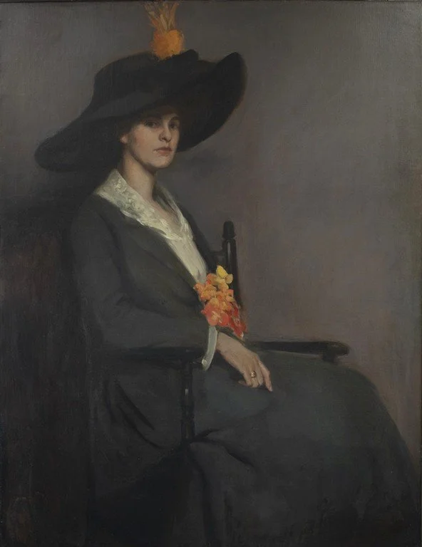 Edmund Charles Tarbell (1862-1938), The Black Hat, oil on canvas, 50 1/2 by 38 1/2 in.