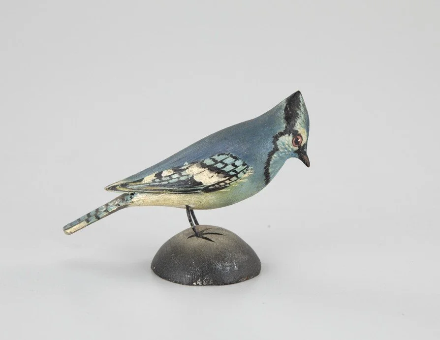 Miniature Blue Jay by A. Elmer Crowell (1862-1951), East Harwich, MA, c. 1920