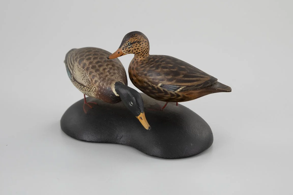 Miniature Mallard Pair by A. Elmer Crowell (1862-1952), East Harwich, MA, c. 1930