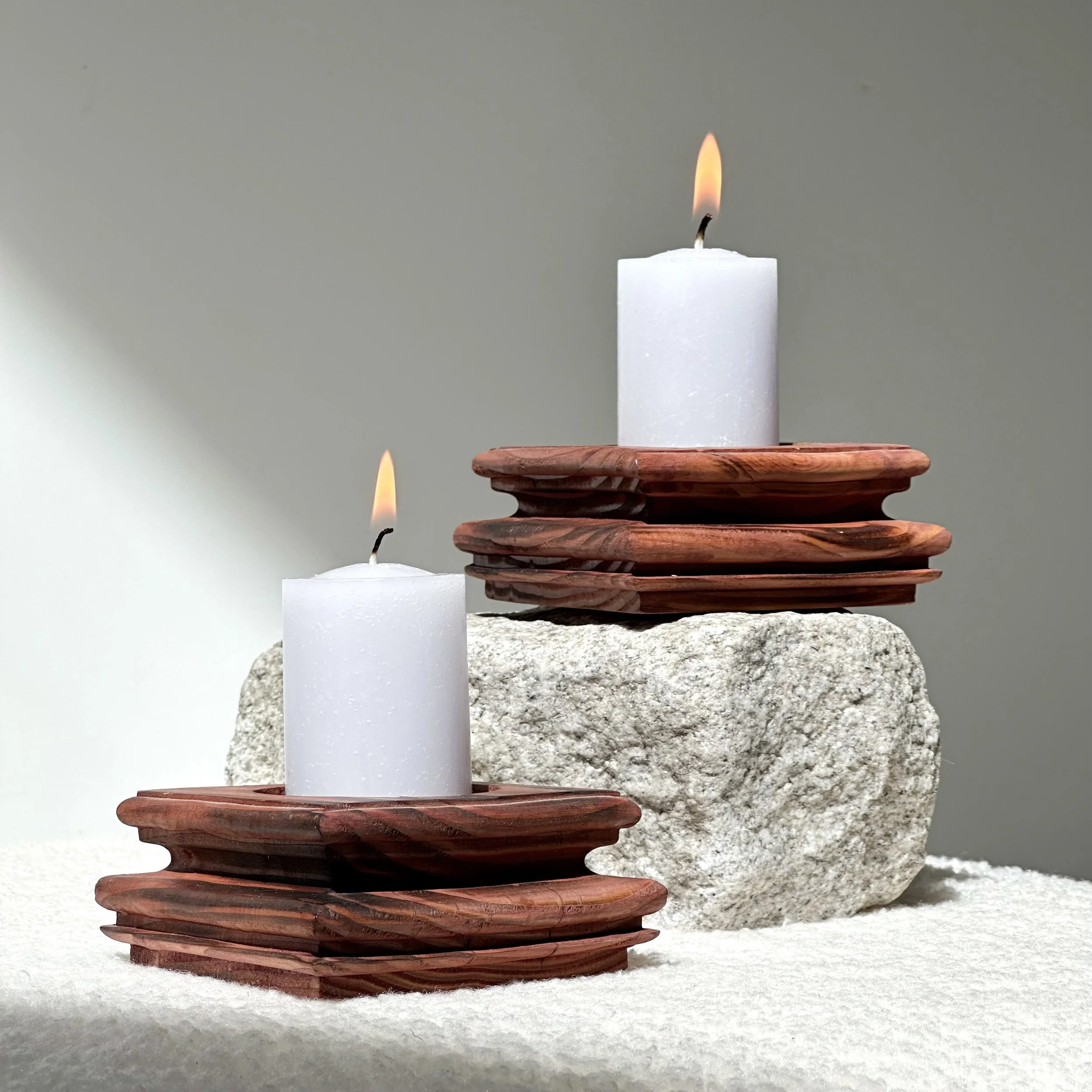 Wooden Votive Candle Holders