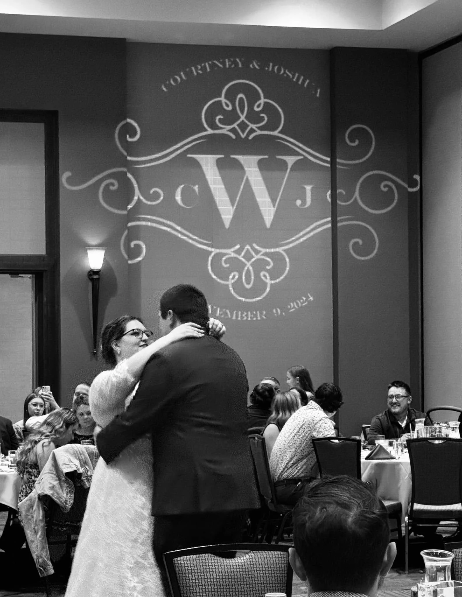 Monograms stand out, even in black and white!