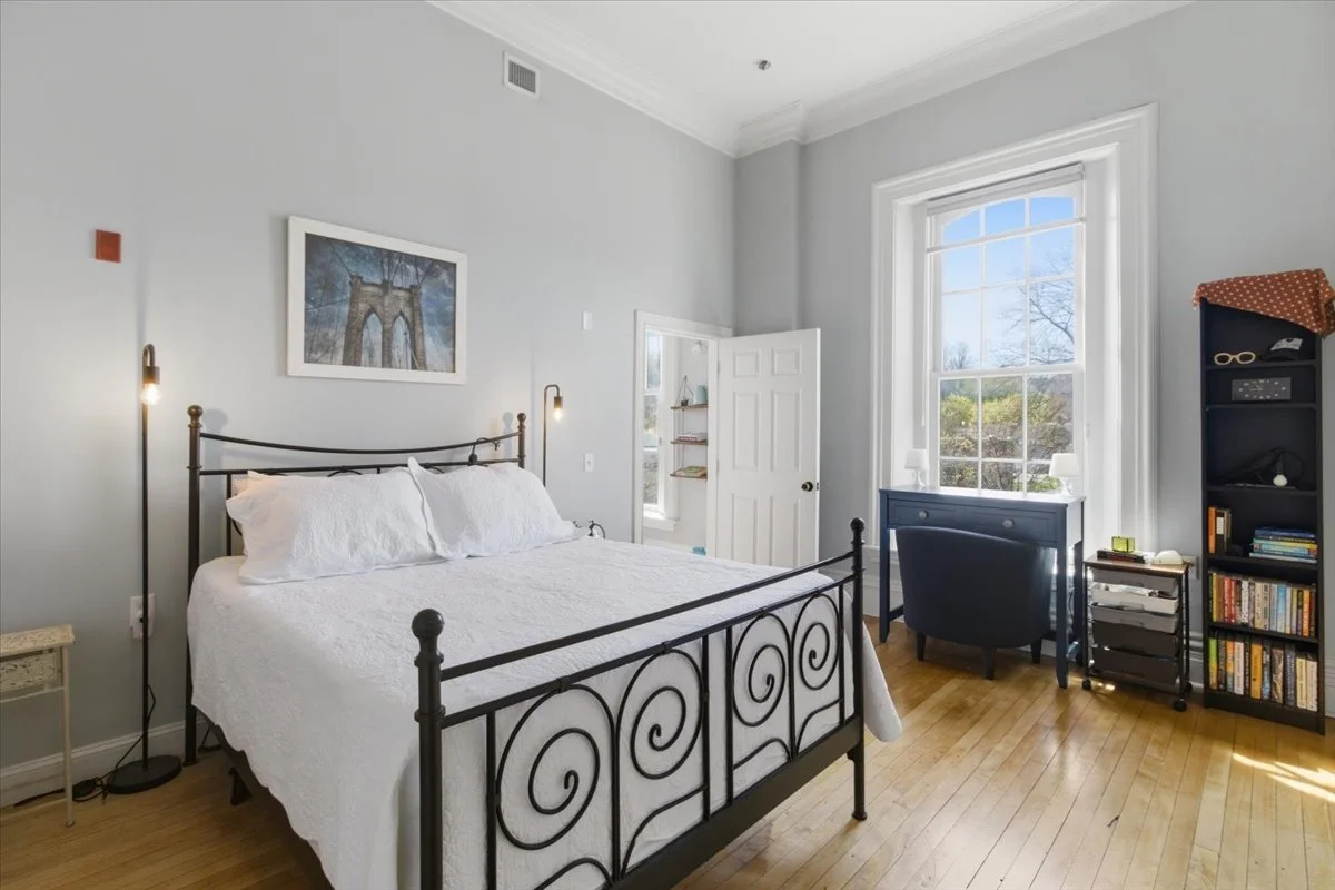 Large, bright bedroom at 113 South St. #302 a condo for sale in downtown Bennington, VT.