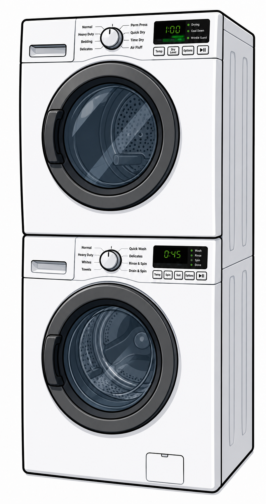 Electric Stacked Washer & Dryer
