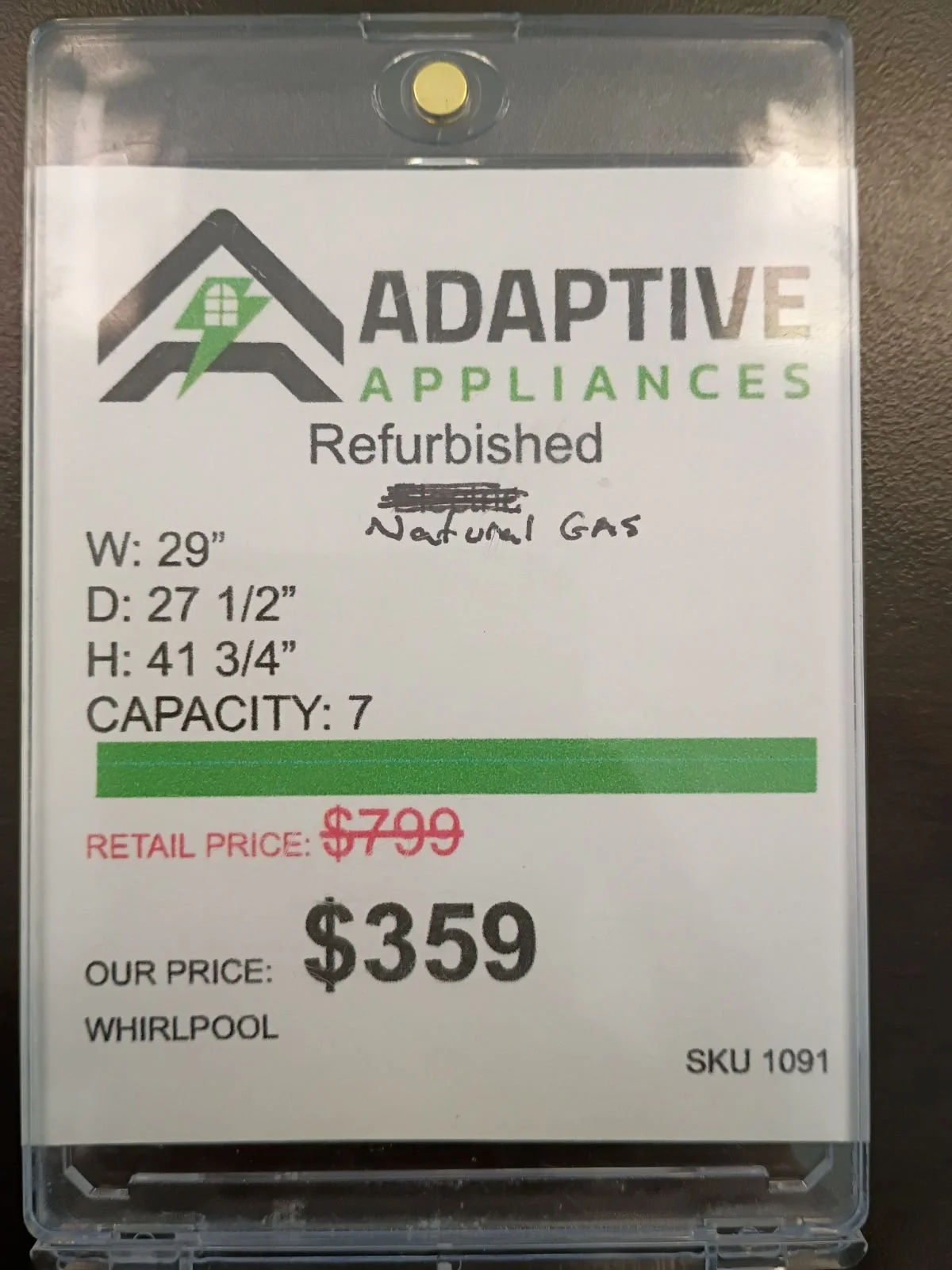 Whirlpool Natural Gas Dryer