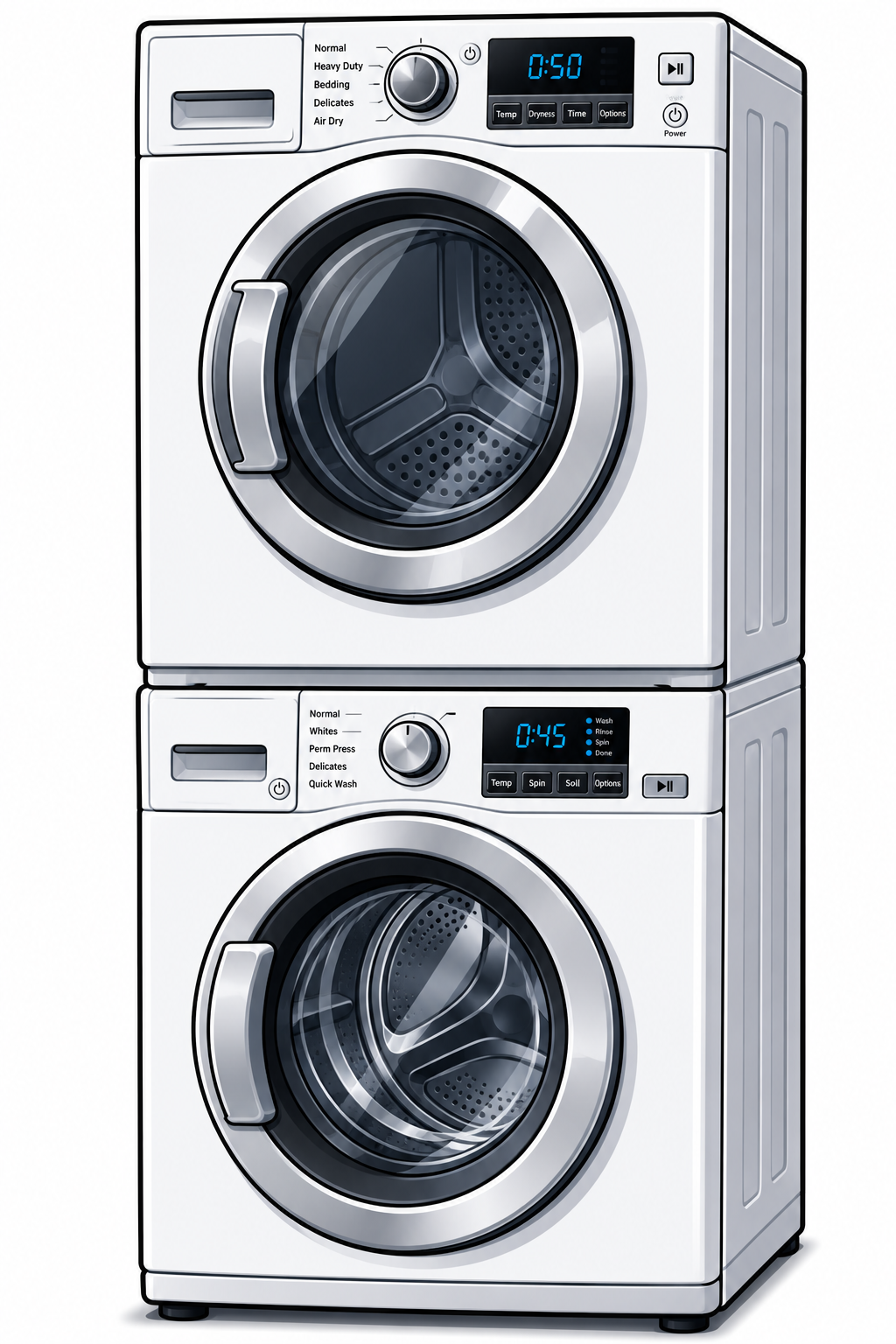 Gas Stacked Washer & Dryer