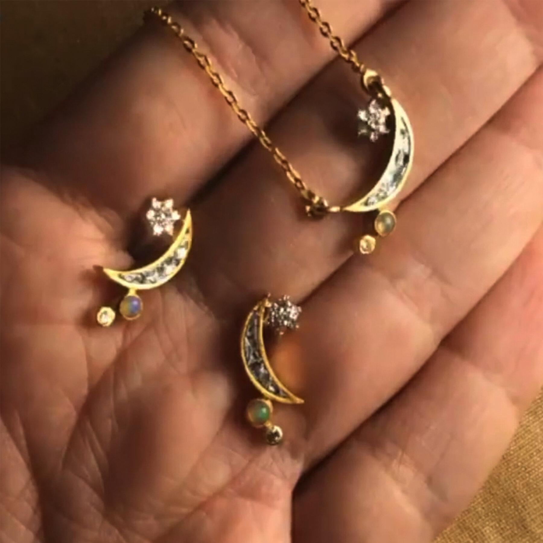 Shana Gulati Kolar 18K, Diamond & Opal Gold Vermeil Pendant, $212To shop the matching Kolar earrings for $236, click here