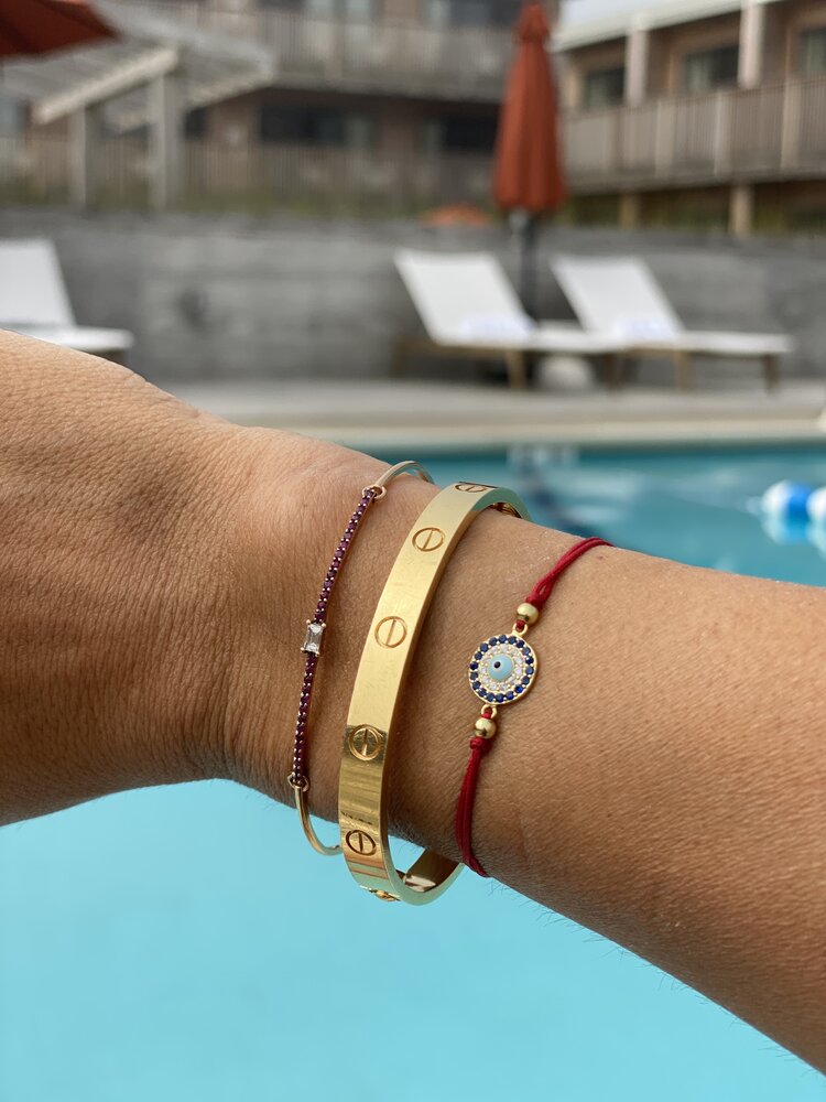 Atelier All Day Evil Eye Jewelry Red Stackable String Bracelets $49