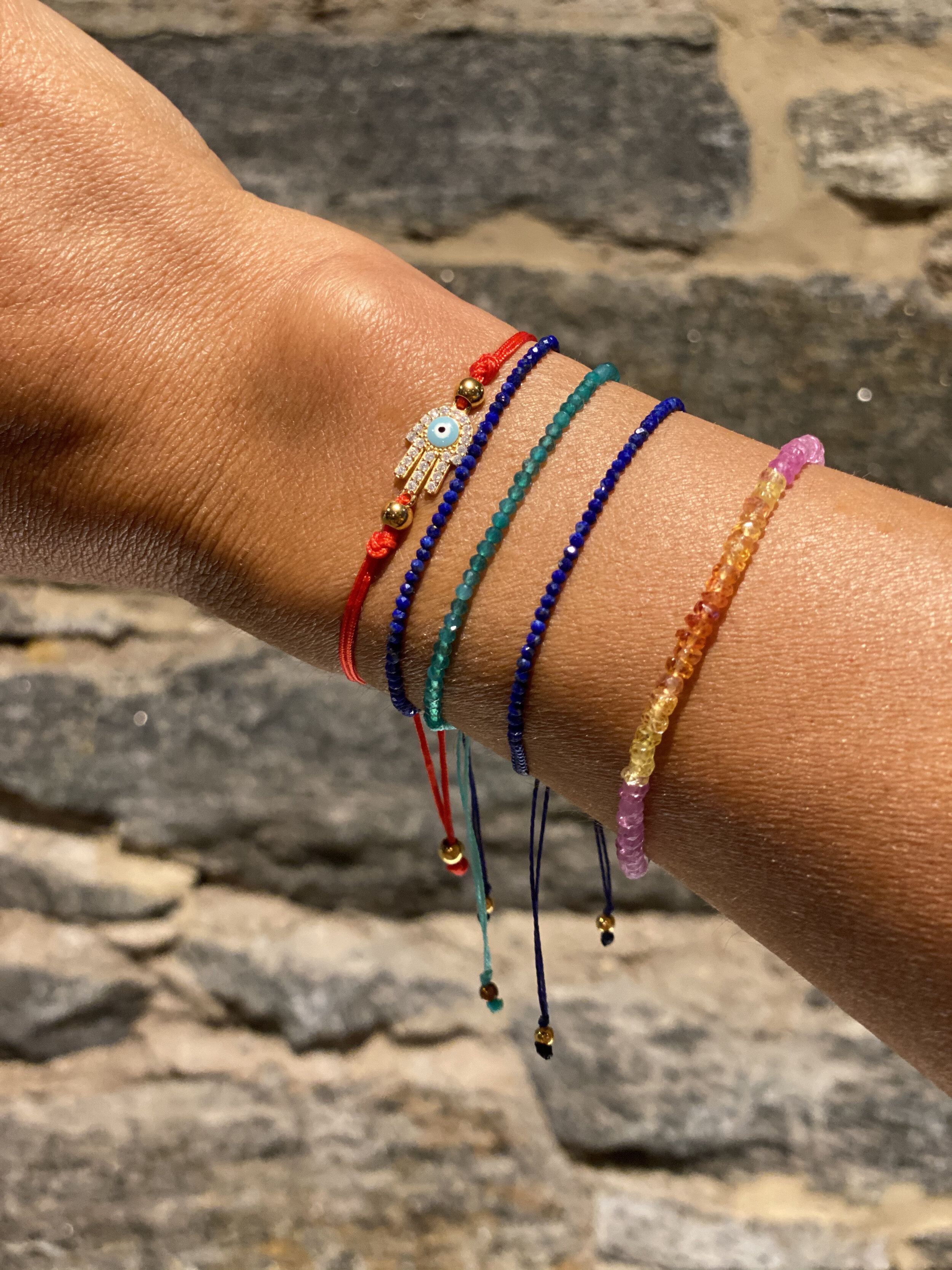 Atelier All Day Hamsa &amp; Evil Eye Jewelry Stackable Red String Bracelets $49