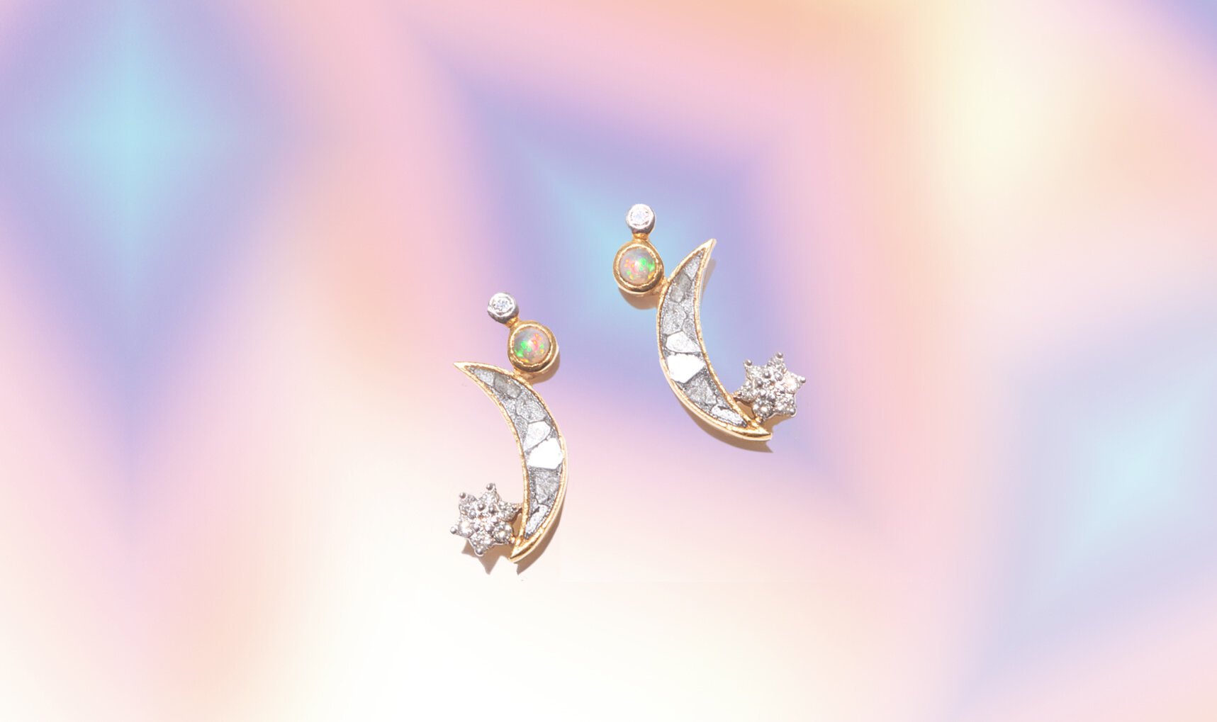 Shana Gulati Jewelry Kolar Gold Vermeil, Diamond and Opal Stud Earrings, $236