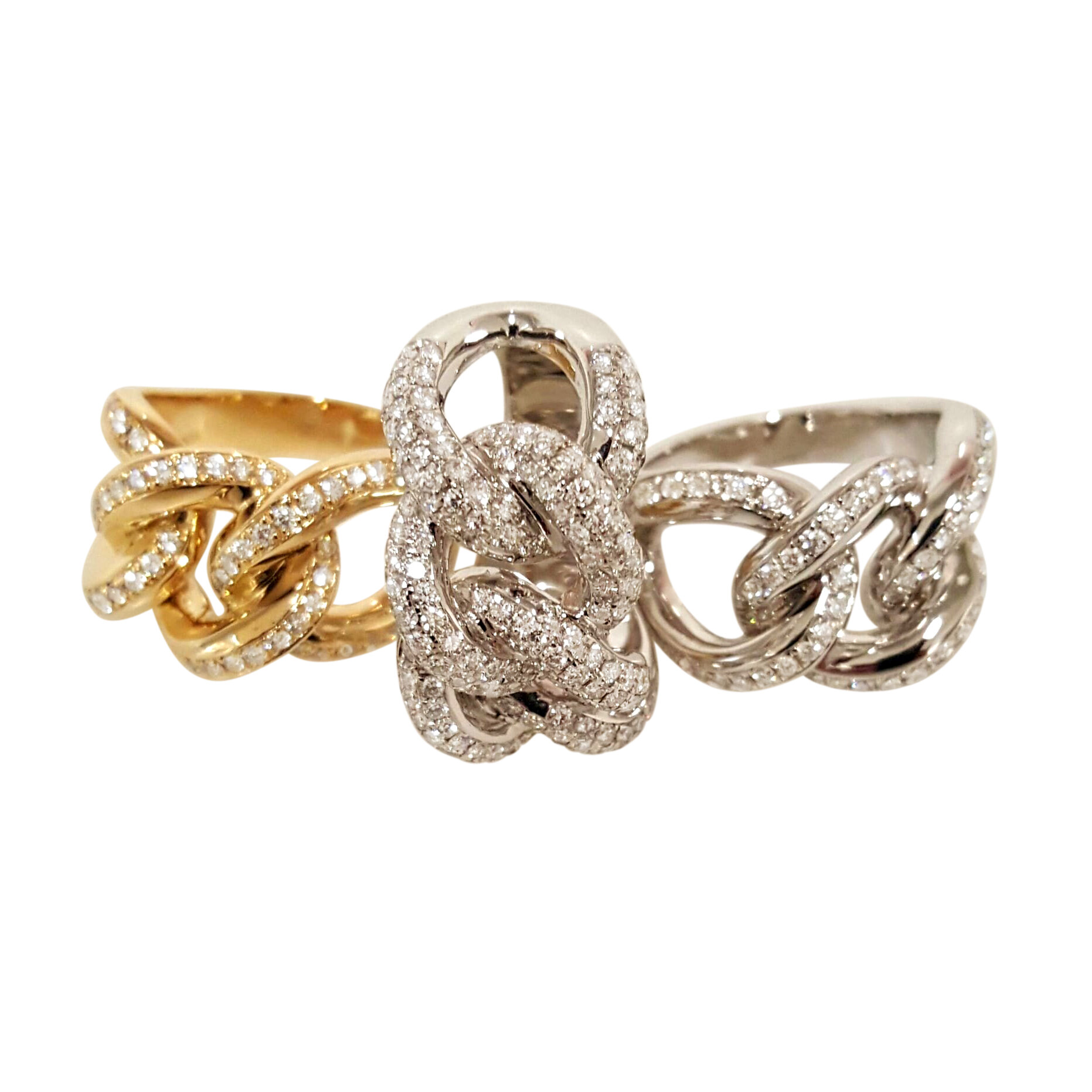 Matthia’s &amp; Claire Jewelry : 18K Yellow Gold Precious Links Ring with Diamonds, $7,095