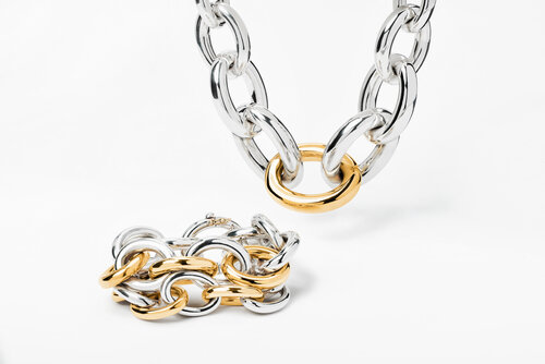 TANE Mexico 1942 Niebo 925 Sterling Silver Chain Necklace with Gold Vermeil, $2,199